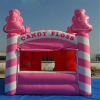 Wholesale 3x3m Inflatable Candy Floss Popcorn Stand Tent Custom advertising booth air concession stand carnival stall for promotion