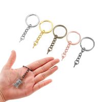 Wholesale Unisex Screw Eye Pin Keys Chains Key Ring With Screws Round Split Keyrings For Jewelry Making Accessorie
