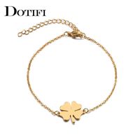 Wholesale Luxury designer Bracelet For Women Stainless Steel Lucky Clover Gold and Silver Color Pulseira Feminina Lover Engagement Jewelry
