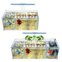Wholesale Aquariums Aquarium LED Acrylic Betta Fish Tank Set Mini Desktop Light Water Pump Filters