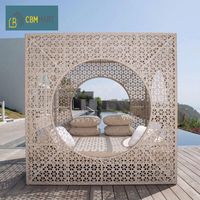 Wholesale Sunbed Daybed Outdoor Furniture Waterproof Woven Rattan Sofa Garden Chair Spa Leisure Camp