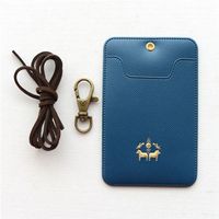 Wholesale Card Holders Candy Color ID Cover IC Bus PU Leather Necklace Type Jacket Drop