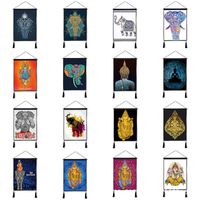 Wholesale Painting Home Stay Thai Elephant Hanging Picture Background Cloth Meter Box Shielding Cotton Linen Art