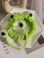 Wholesale 2021 Funny Frog Makeup Headband Wide brimmed Elastic Hairbands Cute Hair Bands Women Accessories Girls Hairband