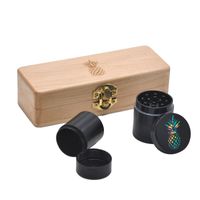 Wholesale Tobacco Kit Zinc Alloy Smoking Herb Grinder For Tobacco Aluminum Storage Container Stash Jar Wooden Wood Stash Box Tobacco Hand Pipes R2