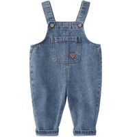 Wholesale Jumpsuits Baby Girl Boy Overalls Solid Color Autumn Winter Denim Jumpsuit Casual Loose Infant Kids Pants Rompers Jeans Suspender Trousers