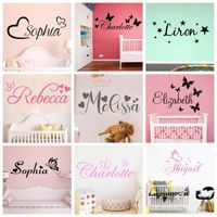 Wholesale Wall Stickers Baby Custom Name Butterfly Star Wallpaper For Kids Room Decor Decal Personalized Bedroom Decals