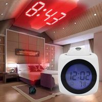 Wholesale Other Clocks Accessories Projection Digital Alarm Clock Creative LED Projector Timer Desk Time Date Display Calendar USB Charger Home Deco