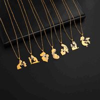 Wholesale Mom And Baby Pregnant Gift Custom Trendy K Gold Plated Pendant Jewelry Necklace Women