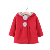 Wholesale Baby Girls Jacket Cute Kids Ball Rabbit Hooded Princess Tench Coats Outwears Christmas Children Tops Clothes ZYY830