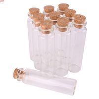 Wholesale 50pcs ml Size mm Mini Glass Perfume Spice Bottles Tiny Jars Vials With Cork Stopper pendant crafts wedding gifthigh qty