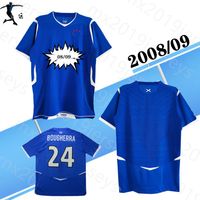 Wholesale 2008 Rangers Retro soccer jerseys Match Issue League Cup Final Home Shirt Bougherra classic blue football shirt