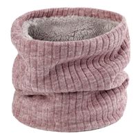 Wholesale 65New Winter Unisex Knitted Ring Scarves Simple Fashion Striped Scarf Men Women Casual Plush Neck Warmer Face Mask Autumn