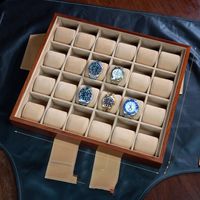 Wholesale Watch Boxes Cases Slots Fashion Men Home Brown Color Box Top Quality Organizer Storage