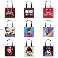 Wholesale NEWParty Favor Merry christmas handbag cartoon xmas santa tree printed shopping bag large capacity hand bags polyester one shoulder GWA10178