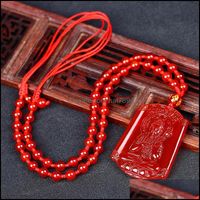 Wholesale Pendant Necklaces Pendants Jewelry Red Agate Charms Bodhisattva Natal Buddha Mens And Womens Necklace Drop Delivery Sx63I