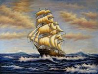 Wholesale Ship and The Sea Huge Oil Painting On Canvas Home Decor Handcrafts HD Print Wall Art Pictures Customization is acceptable