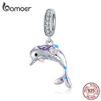 Wholesale Silver Dolpin Animal Mermaid Pendant Charm for Jewelry Making Fit Bracelet Necklace Sterling Silver BSC159