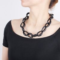 Wholesale Chains JID Gothic Black Thick Chain Choker Necklace Women Vintage Collar Jewelry Wicca Unusual Plastic Men Statement