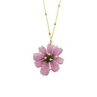 Wholesale Hand made purple real Coreopsis Daisy Prsed Flower in uv rin charms necklace jewelry nature