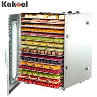 Wholesale food dehydrator Stainless steel layer commercial and front panel intelligent advanced dryer used for drying fruits pet snacks meat coffee Bean s electric oven