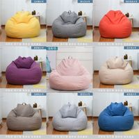 Wholesale NEW Large Small Lazy Sofas Cover Chairs without Filler Linen Cloth Lounger Seat Bean Bag Pouf Puff Couch Tatami Living Room T200601 R2