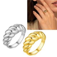 Wholesale Wedding Rings Gold plated Claw Horn Ring Wide Stack Women s Thick Gold Bubble Dome Gift For Ladies girls men