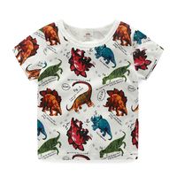 Wholesale 2021 Summer Years Old ChildrenS Birthday Gift Clothing Baby Boys Kids Basic Dinosaur Print Short Sleeve Tee T Shirt Tops