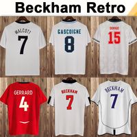 Wholesale 1998 KEEGAN BECKHAM Mens Retro Soccer Jerseys LINEKER SCHOLES SHEARER SHERINGHAM GASCOIGNE LAMPARD England Home Away rd Football Shirt
