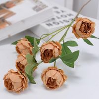 Wholesale Decorative Flowers Wreaths Heads Cute Peony Artificial Wedding Party Decoration Nordic Core spun Small Fake Silk Flower Office Home Deco