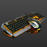 Wholesale Keyboard Mouse Combos V1 USB Wired Ergonomic Backlit Mechanical Feel Gaming And Set Tungsten Gold Gamer Laptop Computer