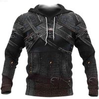 Wholesale 2020 New Europe and America God of War Men s Armor D Digital Printed Sweatshirt Long Sleeve Straight Hooded Pullover
