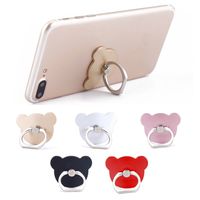 Wholesale Finger Phone Ring Holder Stander Cellphone Grip Degree Rotating Bear Shaped Ultra Thin Metal Stand Foldable Universal Smartphone Rings Standers