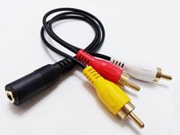 Wholesale 3 MM Female Jack to RCA Male Audio Video AV Adapter Cord Cable CM