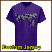 Wholesale Custom Colorado Novelty Button Down Baseball Jerseys Personalized Fans Shirt for Men Team Any Name and Number for Gift Stitched Purple Multi Contrast Color