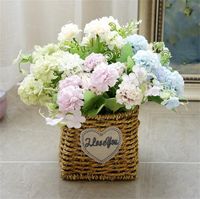 Wholesale Hydrangea Artificial Flowers Heads Ball Bunch Silk Fake Flower For Weeding Home Decoration Table Hydrangea Small Bouquet V2