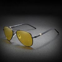 Wholesale Night Vision Polarized Sunglasses Men Yellow Lens Driving Aviation Glasses Vintage Travel Fishing Classic Luxury