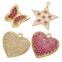 Wholesale zhukou cz crystal heart star charms women making jewelry accessories supplies diy pendant for earrings vd759