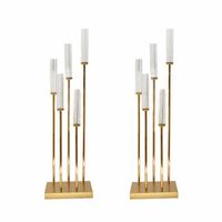 Wholesale Wedding Backdrop stick heads candelabra wedding Aisle Decor Gold Tall Event Table Centerpieces for Wedding Stands by sea GWE10340