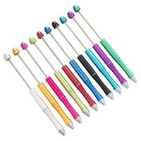 Wholesale Ballpoint Pens Metal Beadable Pen Creative DIY Beads With Shaft Black Ink Stationery School Office Supplies Wholesales
