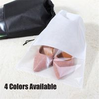 Wholesale Storage Boxes Bins PC Non Woven Semi Transparent Shoe Bag Travel DrawString Harness Pocket High Heel Leather Shoes Dust Proof Package