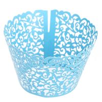 Wholesale Backing Cup Laser Cut Cupcake Wrappers Cake Decor Wedding Party Decoration Shower Wrap Birthday Favors Ice Cream Wraps Vine Cases EEB4507