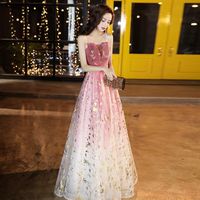 Wholesale Ethnic Clothing Red Spaghetti Strap Evening Dress Romantic Bride Wedding Noble Slim Formal Party Elegant Lace Up Banquet