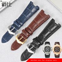 Wholesale Watch Bands Concave Interface Genuine Leather Strap Replace PP G Male And Female Special Cow Chain Black Blue Brown