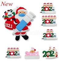 Wholesale 2021 New Personalized Soft PVC Christmas Decorations Santa Snowman Christmas Family Wishes Pendant with Rope Christmas gifts kids baby