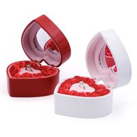 Wholesale Heart Shaped Flower Box Jewelry Paint Engagement Ring Box High End Wedding Ceremony Girlfriends Gift Ring Storage Box Valentines Day Customi