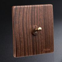 Wholesale Smart Home Control High Quality Vintage Toggle Switch Wood Color Gang Way Brass Lever Single Dual Wall Light Panel