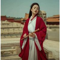 Wholesale Rain Wear Women s Han Chinese Clothing Ancient Costume Martial Arts Style Cross Collar Waist Jacket And Dress