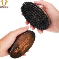 Wholesale MOQ OEM Custom LOGO Retro Beard Brush Premium Wooden Facial Brushes with Boar Bristle Hair Amazon Supply