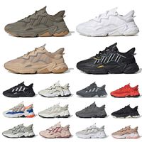 Wholesale Trace Cargo Leather ozweego mens casual shoes triple Cloud White Multi Pale Nude Taped Seams men women trainers sports sneakers Hi Res Red Grey Solar Green Vivid Pink